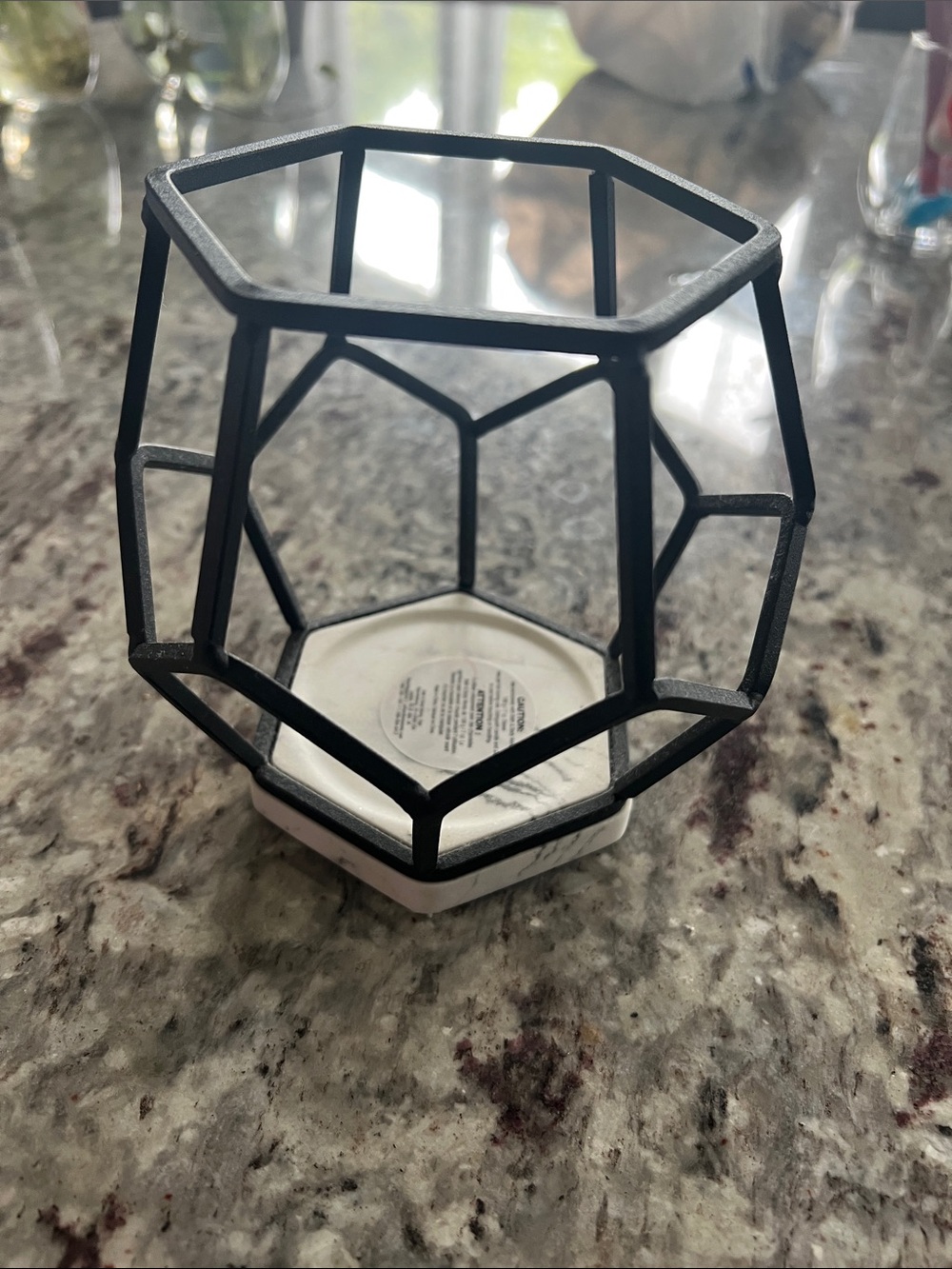 Bath & Body Works Black Geometric Metal Candle Holder - Home Accents